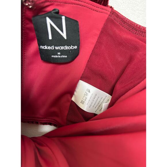 N by Naked Wardrobe Boned Plush Velvet Corset Crop Top in Wine. Size XS NWOT - Picture 4 of 5